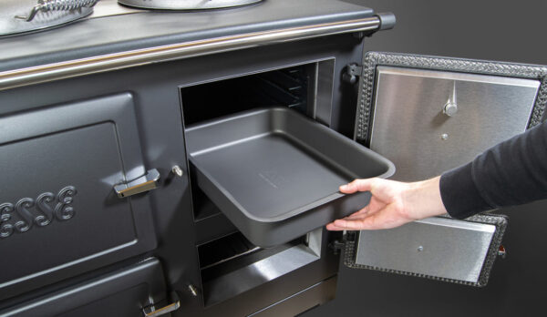 ESSE Roasting Tray Oven Tray Out Hand.jpg