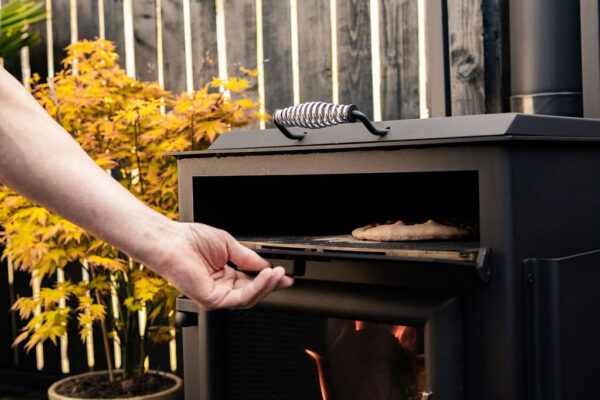 ESSE garden stove pizza oven door open
