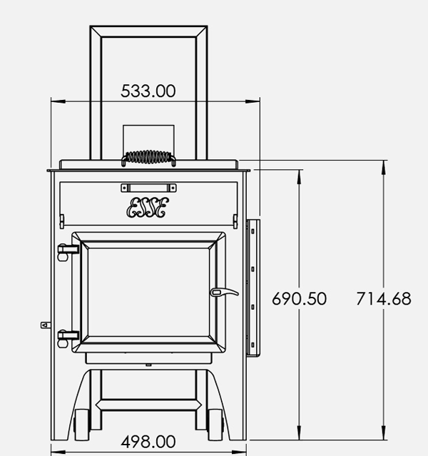 esse garden stove dimensions front view new